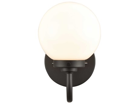 Elk Home Fairbanks 1-Light Matte Black Glass Wall Sconce