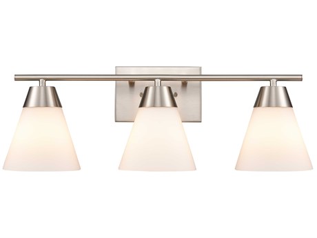 Elk Home Vivica 3-Light Brushed Nickel Glass Vanity Light