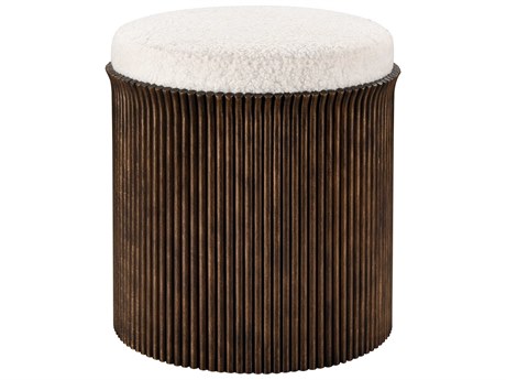 Elk Home Aged Bronze White Upholstered Accent Stool