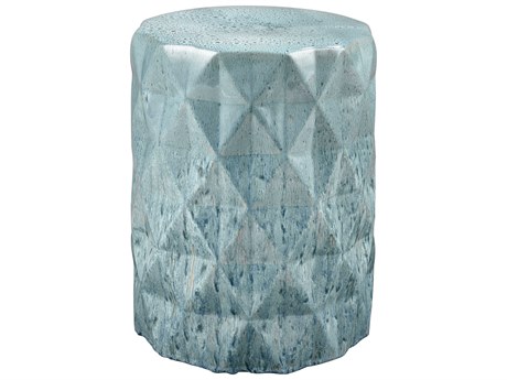 Elk Home Seaglass Glazed Blue Accent Stool