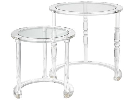 Elk Home Jacobs Round Acrylic Clear End Table
