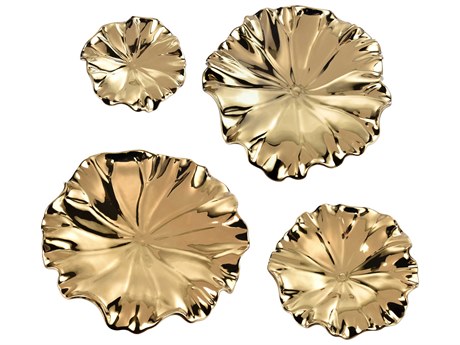 Elk Home Petal Gold Decorative Bowl Set of 4