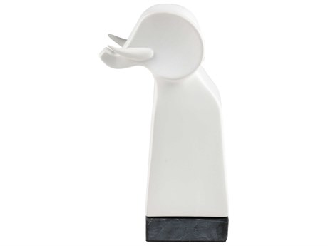 Elk Home Matte White Serengeti Elephant Sculpture