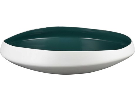 Elk Home Greer Matte White / Turquoise Glazed Decorative Bowl