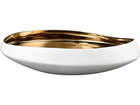 Elk Home Greer Matte White / Gold Glazed Decorative Bowl