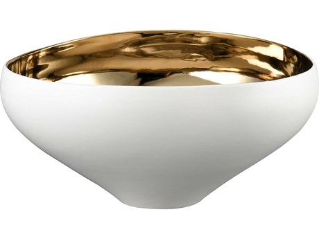 Elk Home Greer Matte White / Gold Glazed Decorative Bowl
