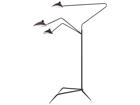 Elk Home Risley Matte Black Aged Brass Metal Dome Floor Lamp