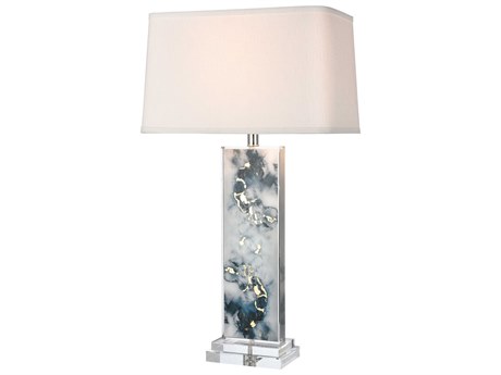 Elk Home Everette Blue Clear White Textured Linen Hardback Buffet Lamp