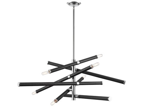 Elk Home 6-Light Black Polished Nickel Candelabra Linear Chandelier