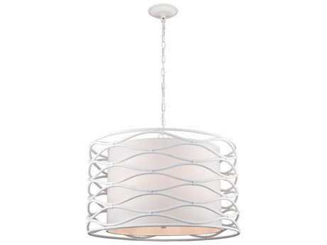Elk Home 4-Light Dry White Drum Pendant