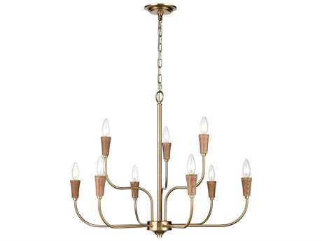 Elk Home 9-Light Brass Tiered Chandelier