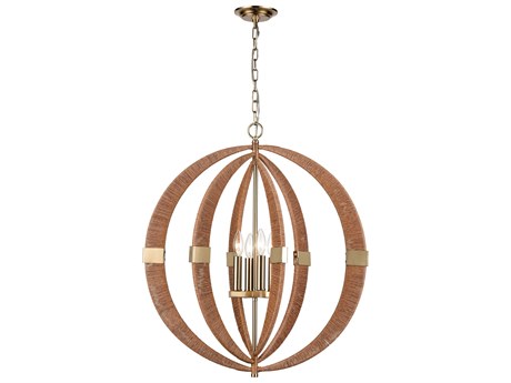 Elk Home 4-Light Brown Antique Brass Pendant