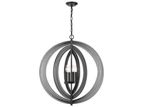 Elk Home 4-Light Matte Black Globe Pendant