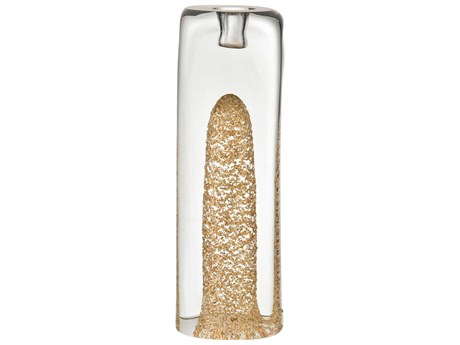 Elk Home Sally Clear / Gold 9" High Candle Holder