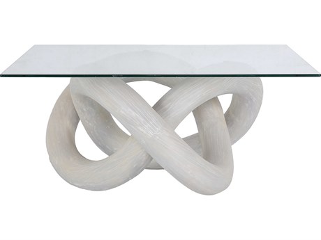 Elk Home Knotty Square Glass White Coffee Table