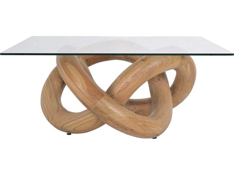 Elk Home Knotty Square Glass Natural Coffee Table