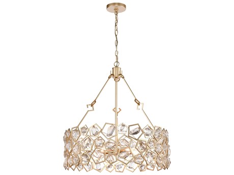 Elk Home 5-Light Gold Glass Drum Pendant