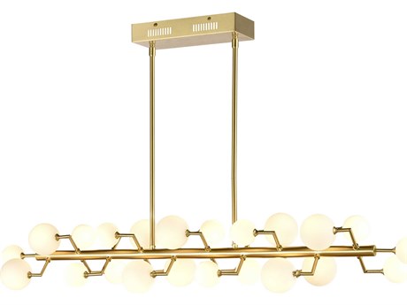 Elk Home Keir 22-Light Brass White Globe Island Pendant