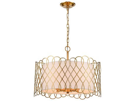 Elk Home 4-Light Satin Brass Drum Pendant