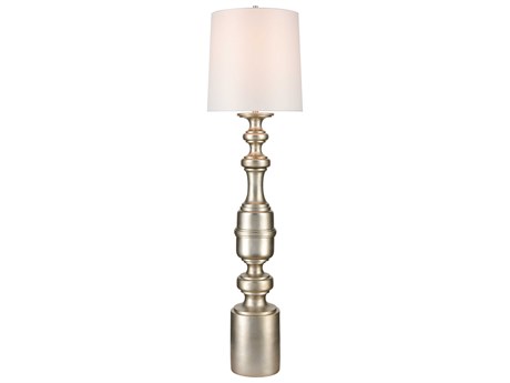 Elk Home Antique Silver White Linen Floor Lamp