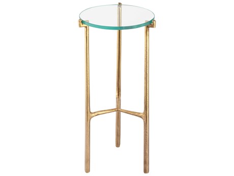 Elk Home 9" Round Glass Aged Brass End Table