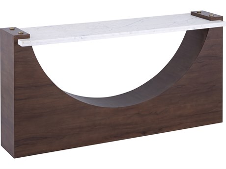 Elk Home Corsa Rectangular Marble Walnut White Console Table