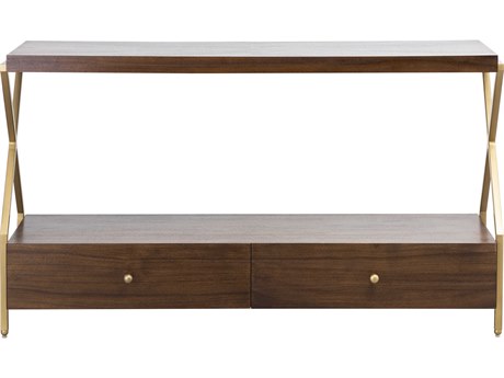 Elk Home Guilford Rectangular Wood Mahogany Brass Console Table