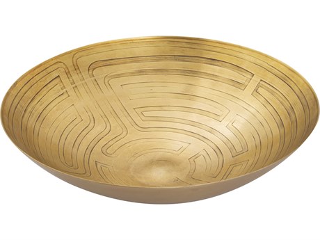 Elk Home Maze Antique Brass Decorative Centerpiece Bowl