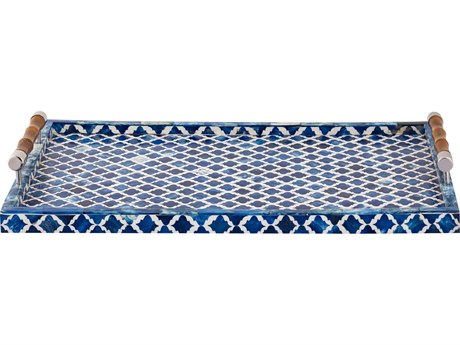 Elk Home Tucker Blue / White / Natural Serving Tray