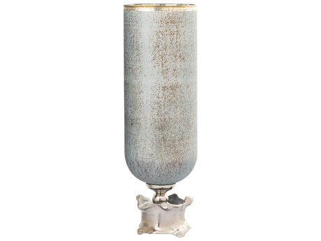 Elk Home Oasis Frosted Blue / Nickel 19" High Vase