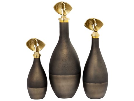 Elk Home Aimee Matte Brown / Gold Bottle Set of 3