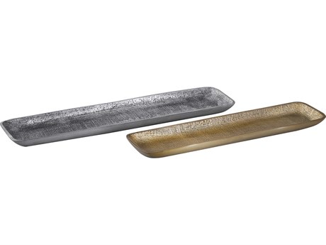 Elk Home Louk Antique Nickel / Brass Serving Tray Set of 2
