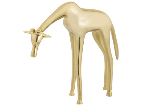 Elk Home Brass Giraffe 10" High Sculpture