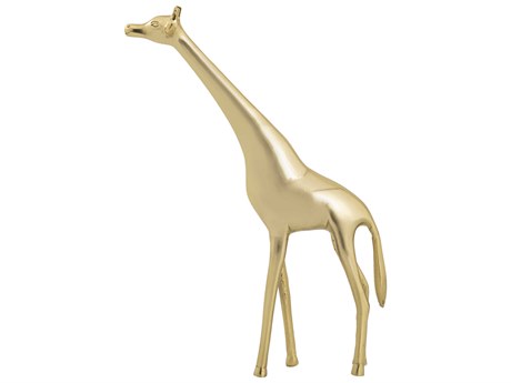 Elk Home Brass Giraffe 14" High Sculpture