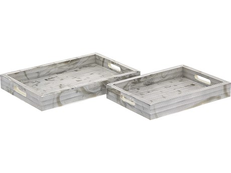 Elk Home Eaton White / Black Serving Tray Set of 2