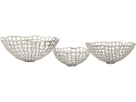Elk Home Shore Weave Nickel Decorative Bowls Set of 3