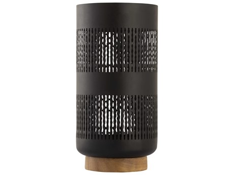 Elk Home Terrell Matte Black / Natural 14" High Candle Holder