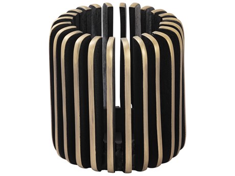 Elk Home Louver Antique Brass Candle Holder