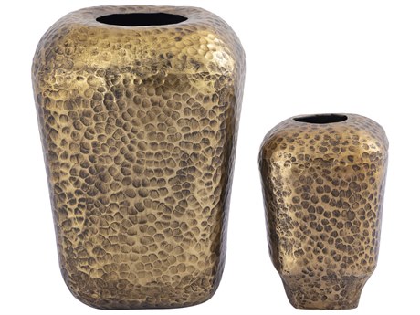 Elk Home Organic Aged Brass Vase Set of 2