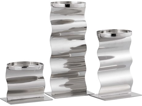 Elk Home Curve Polished Nickel Candle Holder Set of 3