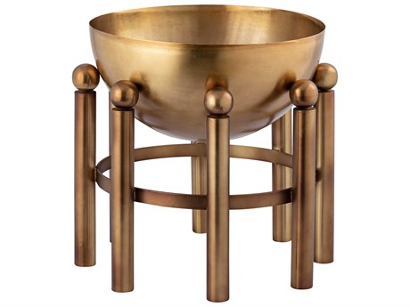 Elk Home Piston Footed Aged Brass 13" Planter