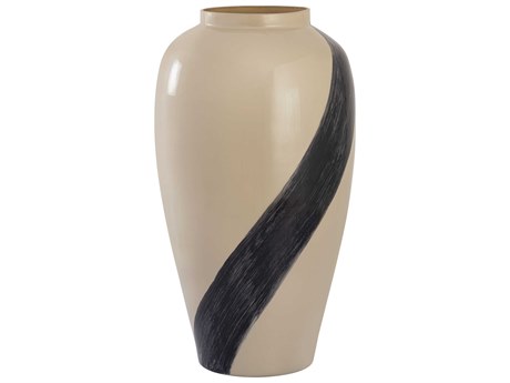 Elk Home Brushstroke Cream / Black 17" High Vase