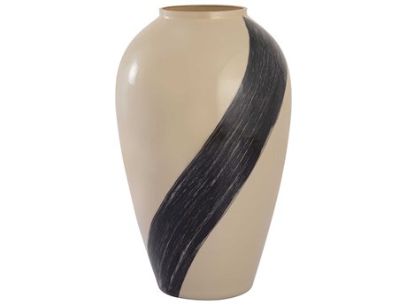 Elk Home Brushstroke Cream / Black 28" High Vase