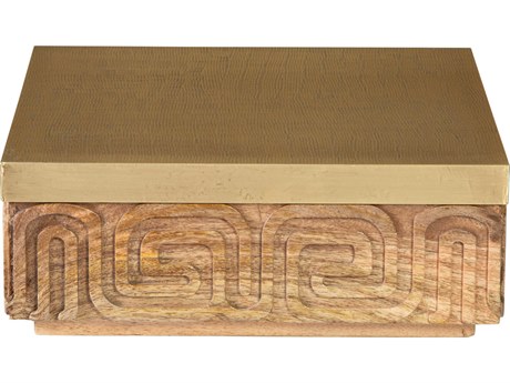 Elk Home Maze Natural / Aged Brass 12" Storage Box