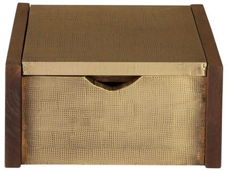 Elk Home Dorsey Walnut / Aged Brass Storage Box