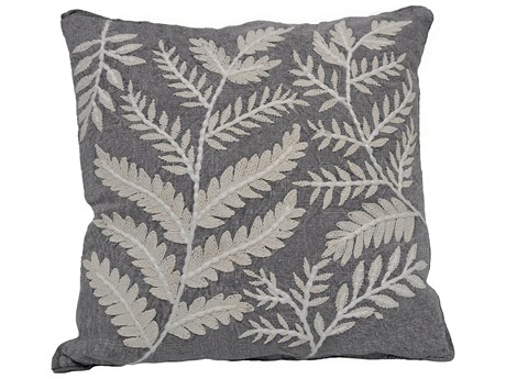 Elk Home Embroidered Fern Pillow