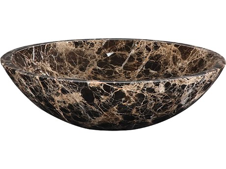 Elk Home Dark Emperador Round Stone Vessel Sink