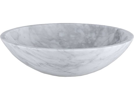 Elk Home White Carrara Round Stone Vessel Sink