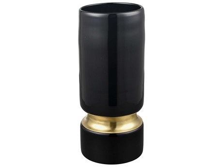 Elk Home Brooke Black / Brass 11" High Vase