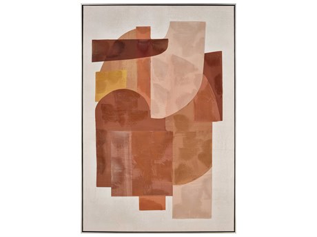 Elk Home Ochre Abstract Framed Canvas Wall Art